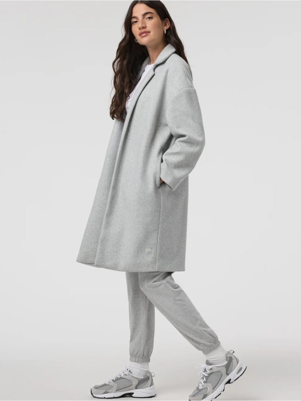 Vuori Soho Oversized Open Front Melton Overcoat - Picture 2 of 14